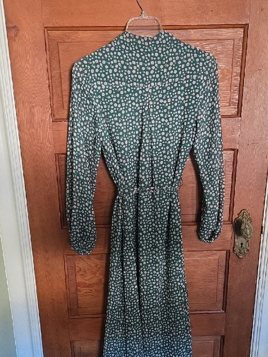 Boden Green Floral Long Sleeve Shirt Dress - Picture 6 of 6